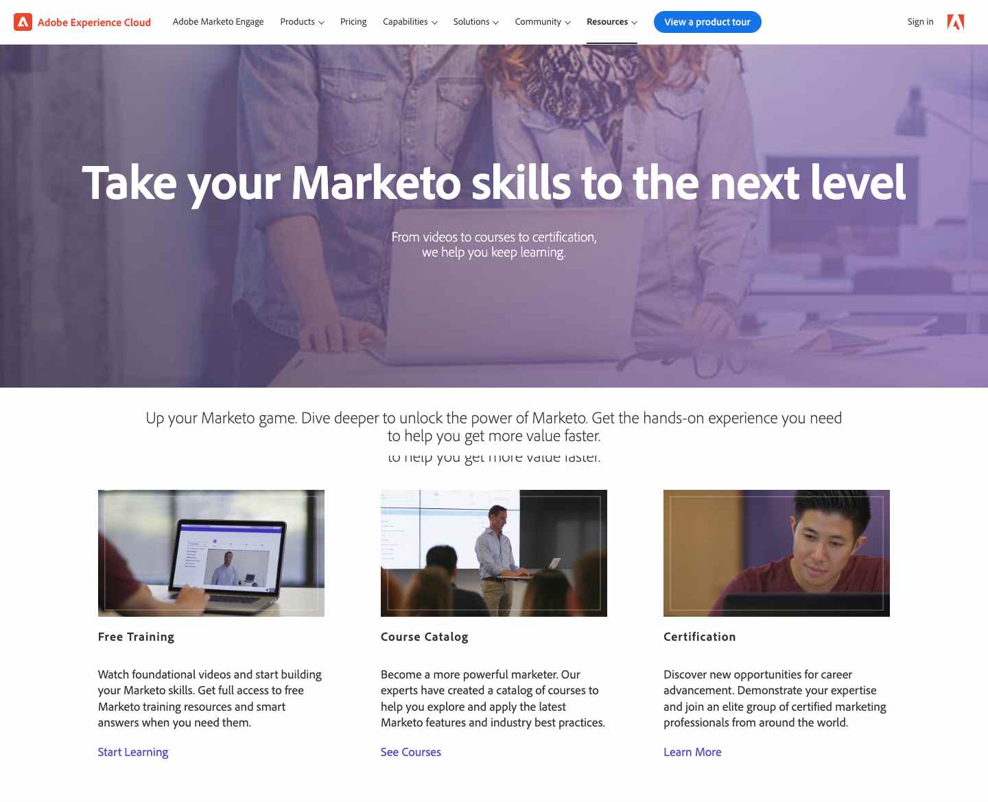 Marketo content marketing case study: Educational resources