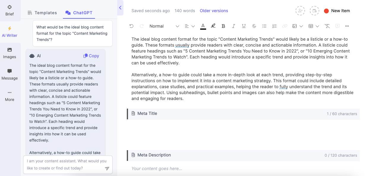 Determine the content format using ChatGPT