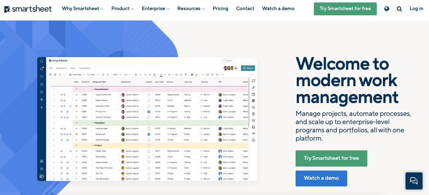 Content Workflow Software - Smartsheet