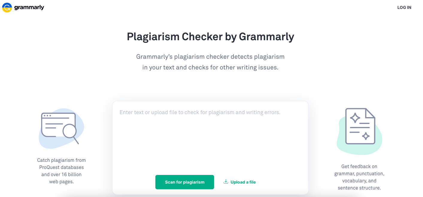 best plagiarism checker tool: Grammarly