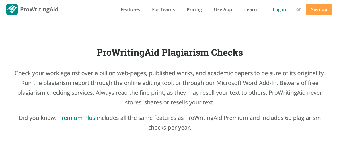 best plagiarism checker tool: ProWritingAid