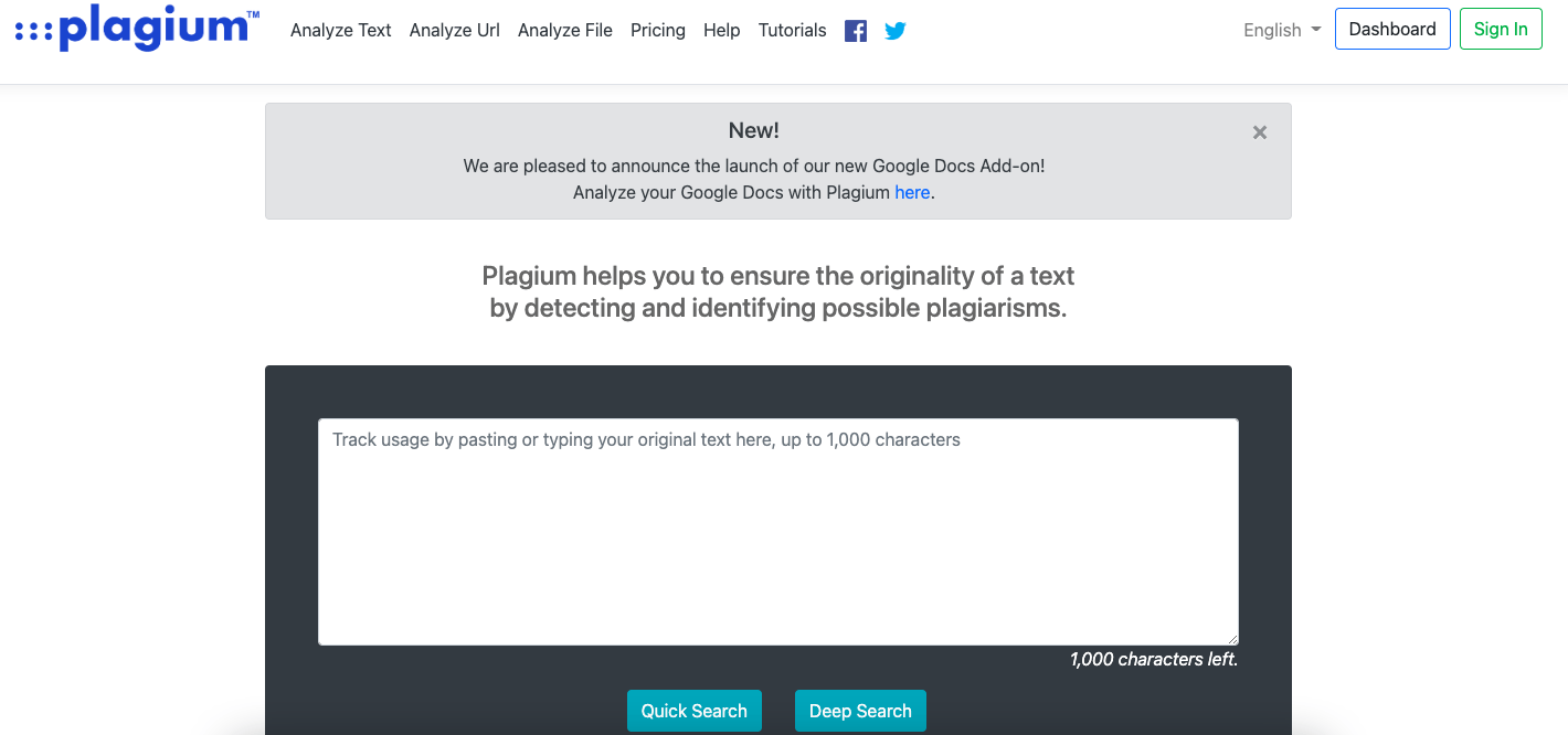 best plagiarism checker tool: Plagium