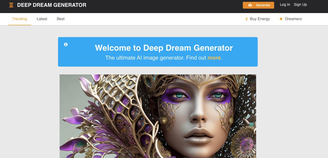 Deep dream generator