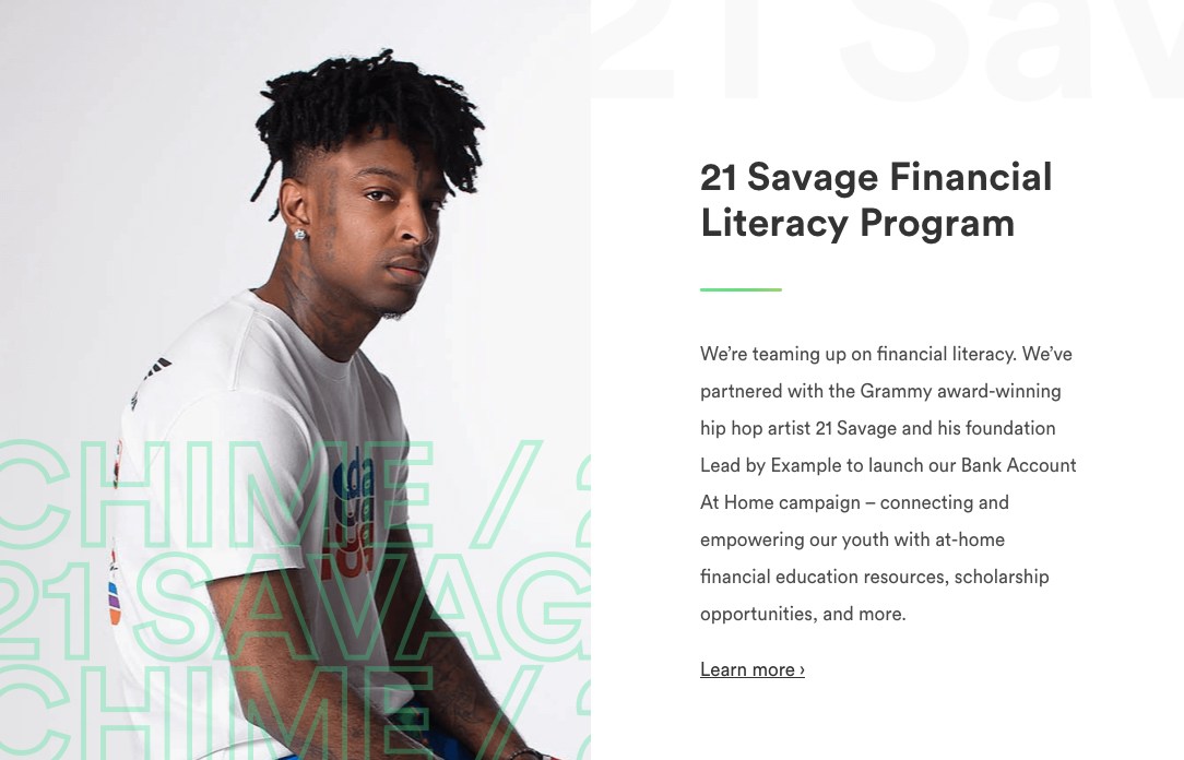 21 Savage and Chime Launch Second Year of Financial Literacy