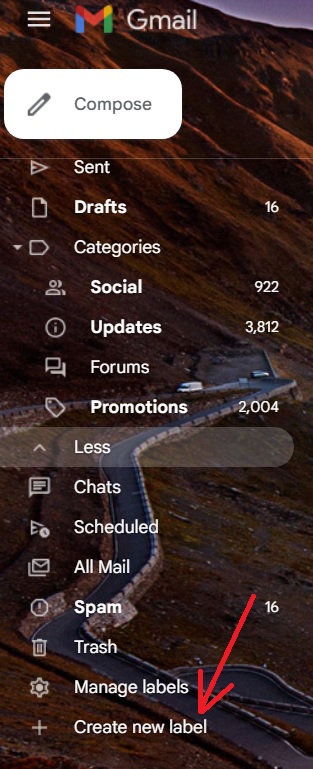 gmail labels screenshot