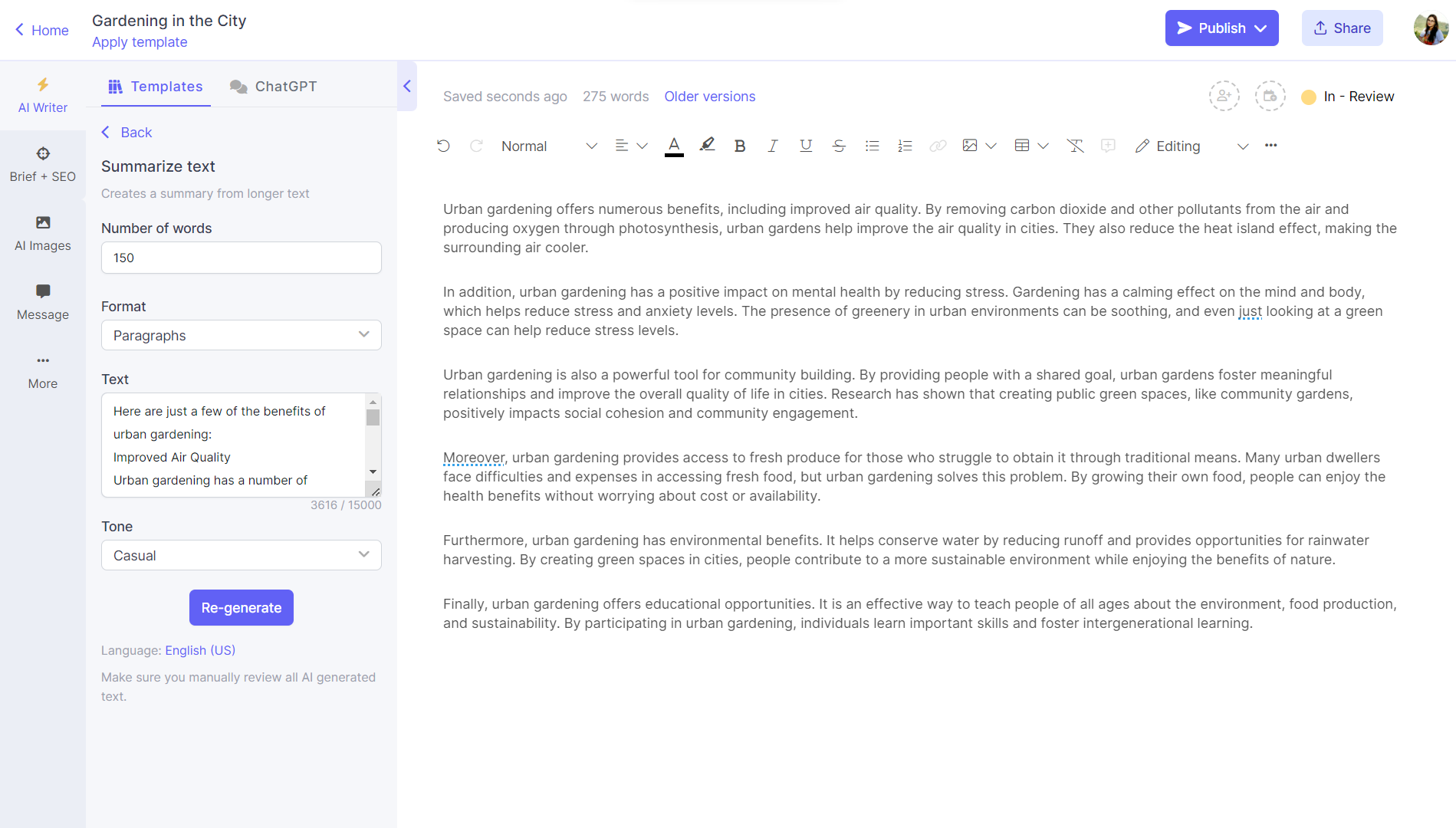 Free AI Summary Generator By Narrato