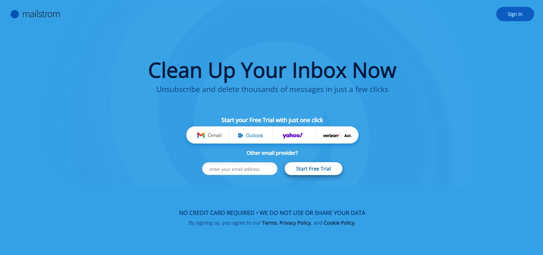 mailstrom tool for cleaning up inbox